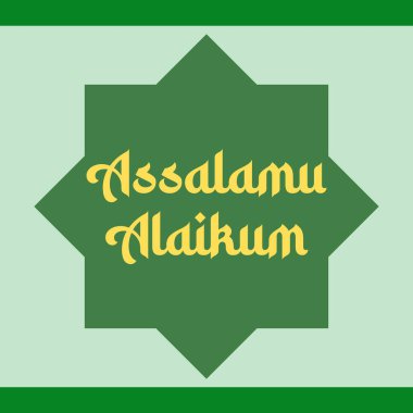 Selamün Aleyküm. Dini selamlar tipografi metni. İslami tipografi poster tasarımı.