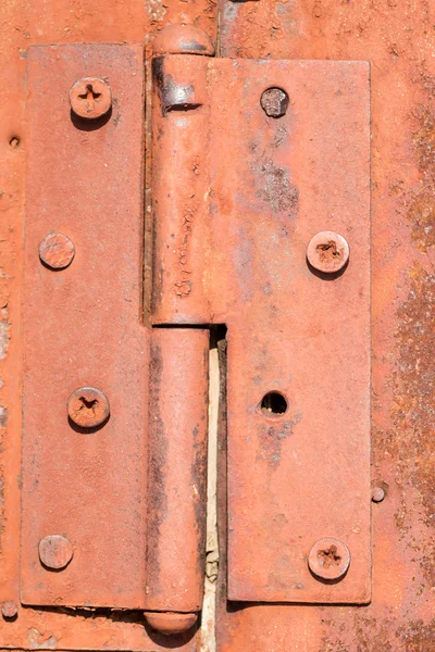 Rusty Orange Door Hinge — Stock Photo, Image