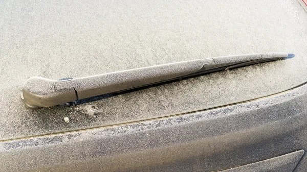 Frosted and Frozen Car Windscreen Wiper — Stock Photo, Image