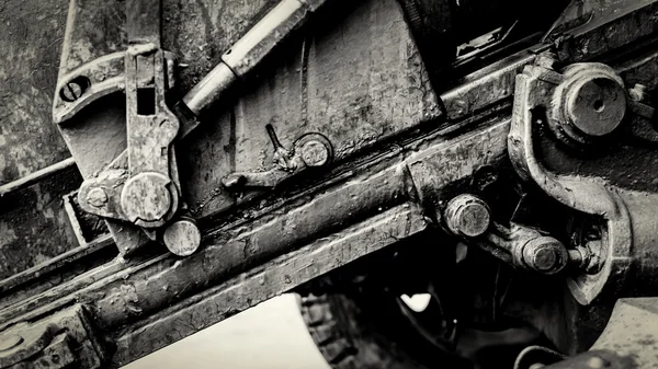 Dettagli astratti della macchina del motore industriale in monocromatico — Foto Stock