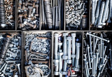 Endüstriyel somun civatalar ve contalar arka plan