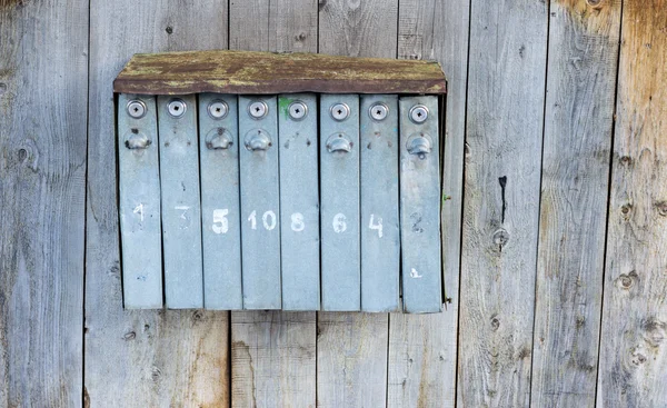 Old Style Retro Postbox on Wood — Stock Photo, Image