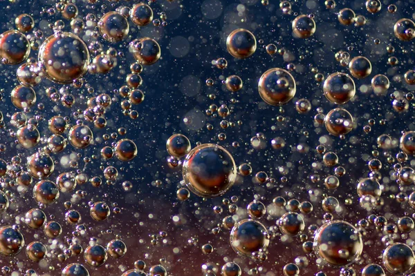 Silver Oil on Water Bubble Abstract Light Illumination — Stock Photo, Image