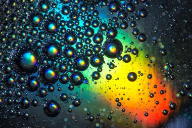 Gökkuşağı renkli su soyut yağlıboya