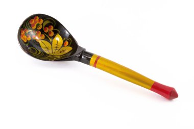 Rus tahta kaşık dekore edilmiş