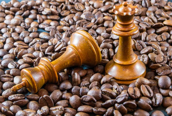 Кава і шахи — стокове фото