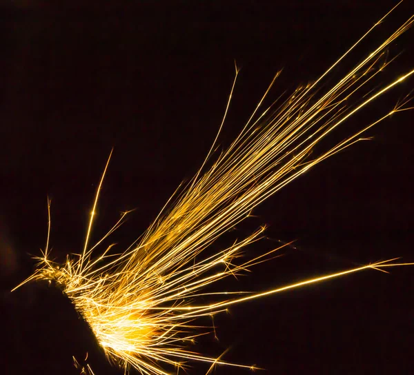 Bright Yellow Lighter Sparks — Stock Photo, Image