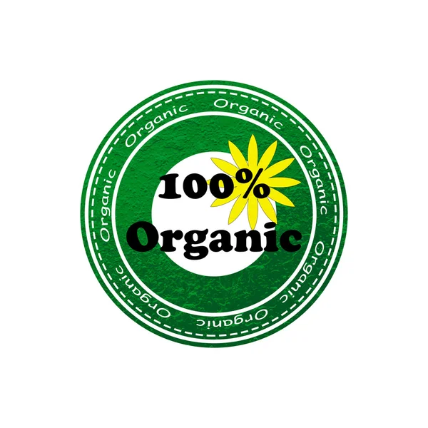 100 Percent Organic Rubber Text Stamp — Stock Photo, Image