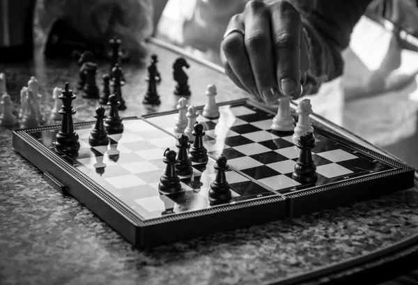 Hand Moving Chess Piece — Stock Photo, Image