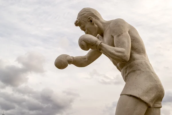 Shadow Boxer Stone Man Statue — Stock Photo, Image