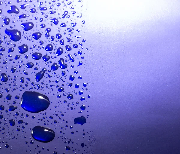 Water Spray on Auto Blue Metal — Stock Photo, Image