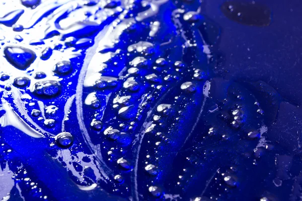 Oil and Blue Paint Mixed on Blue Metal — Stock Photo, Image
