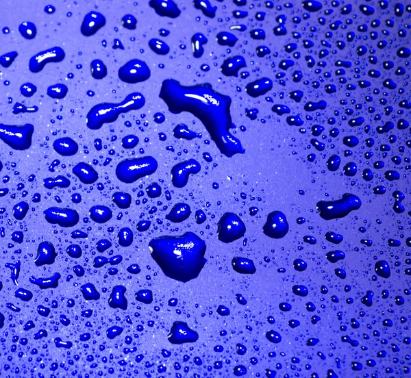 Water Drops on Blue Tiling — Stock Photo, Image