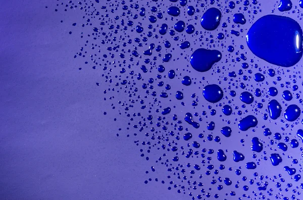 Water Drops on Blue Metal — Stock Photo, Image