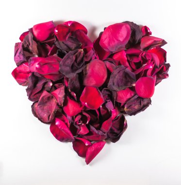 Ölmek üzere olan Rose Petal desen kalp şeklinde 