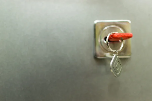 Única porta chave fechadura — Fotografia de Stock