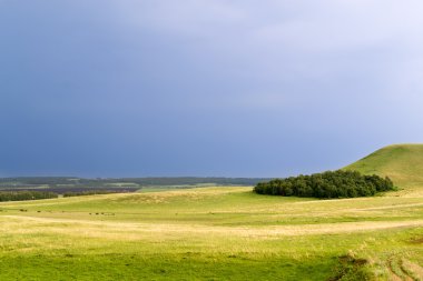 Bir tepe üzerinde ahşap resimleri 