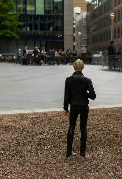 Miniature Figure Looking at Office Workers in London — Stock Photo, Image