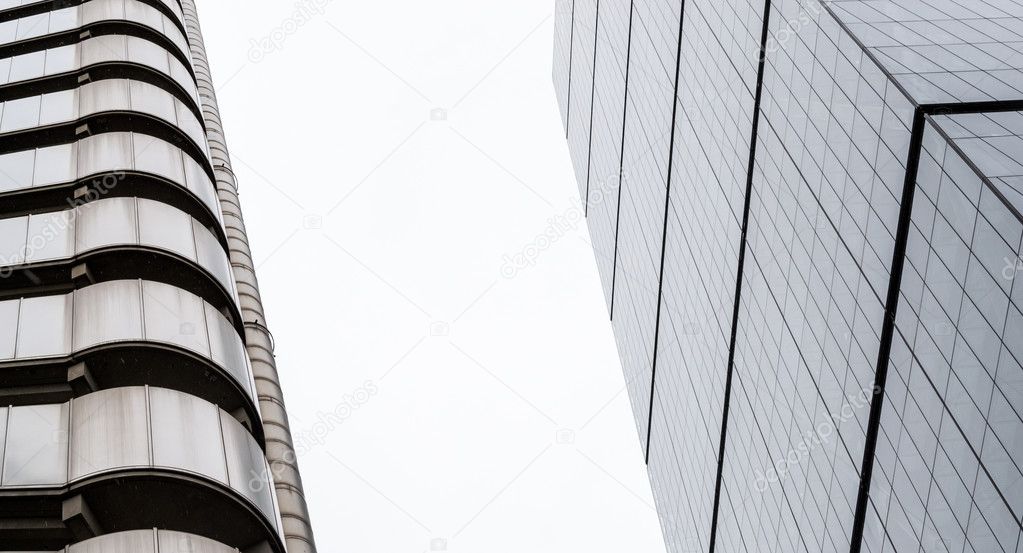 Modern Building Vertical Abstract Design with Glass Windows