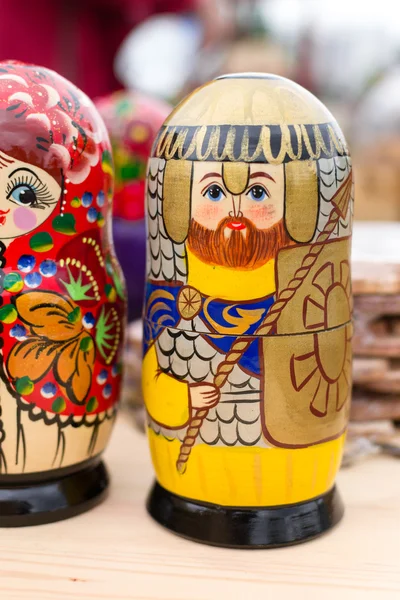 Bright Russian Matrushka puzzle Dolls — Stock Photo, Image