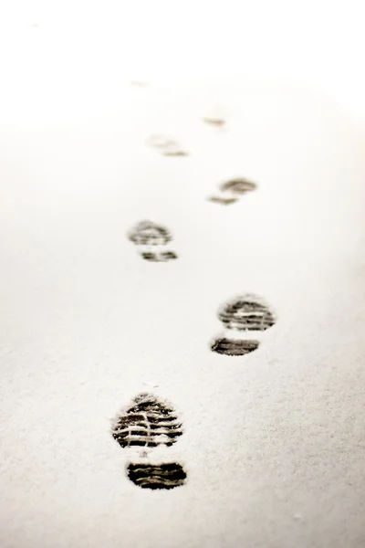 Bootprints in Fresh Snow — Stock Photo, Image