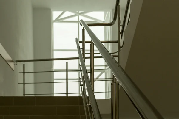 Modern Staircase Bannister in Chrome — Stock Photo, Image