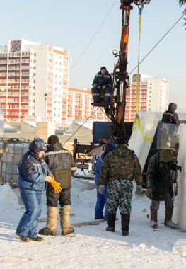 Yükleme blok Rus buz heykelleri