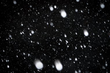 Natural Falling Snow Shower at Night