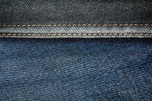 Blue Gray Denim Jeans Texture Background Seams Close Select Focus — Stock Photo, Image