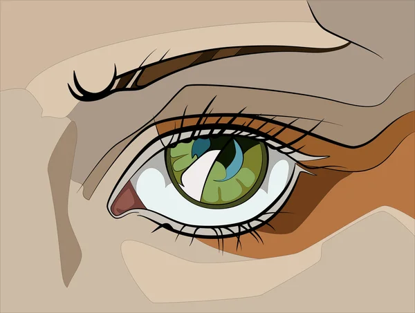 緑色の目 — ストックベクタ