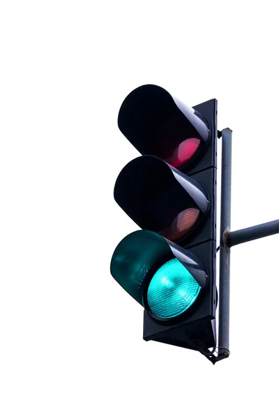 Trafik ışığı yeşil bir yanma ile sinyal