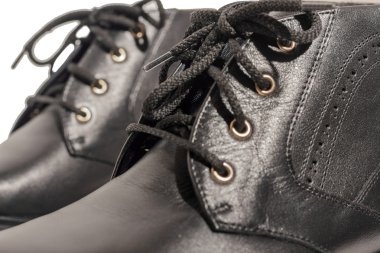 Beyaz arka plan siyah, izole kadın sonbahar çizme