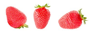 Beyaz arka planda yaz meyveleri, çilek soyutlama