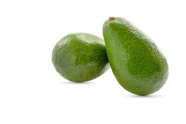 Zwei Reife Avocados Auf Weißem Hintergrund Avocado Isoliert — Stockfoto