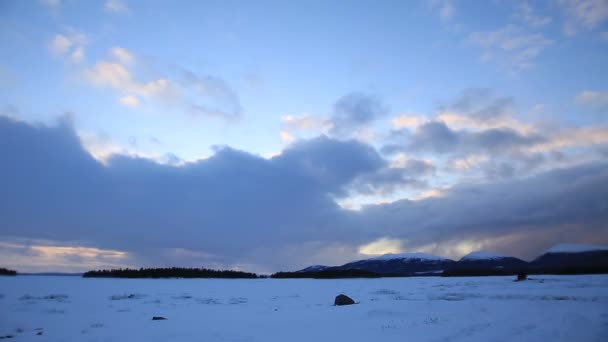 Timelaps chmury zima — Wideo stockowe