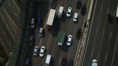 Otoyol kavşağı Moscow City havadan görünümü