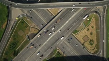 Otoyol kavşağı Moscow City havadan görünümü