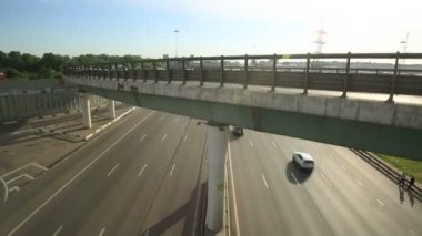 Otoyol kavşağı Moscow City havadan görünümü