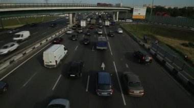 Otoyol kavşağı Moscow City havadan görünümü