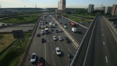 Otoyol kavşağı Moscow City havadan görünümü