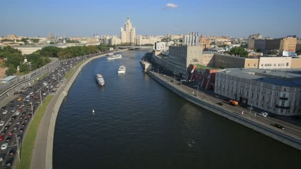 Panoramę Moskwy od wysokości lotu ptaka — Wideo stockowe