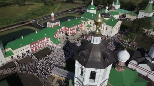 Vue aérienne de la fête religieuse — Video