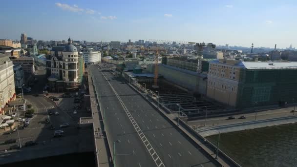 Panorama de Moscou a partir da altura do voo de pássaro — Vídeo de Stock