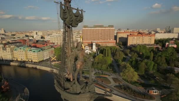 Denkmal für Peter den Großen in Moskau — Stockvideo