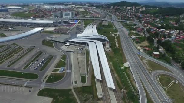 Railway station in sochi — Stock Video