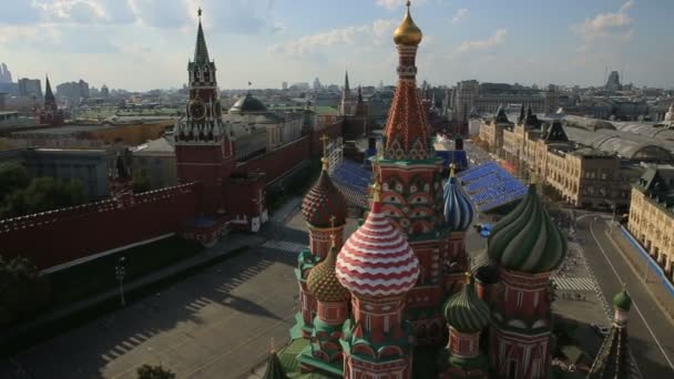 Red Square and Kremlin, aerial view — Stock Video