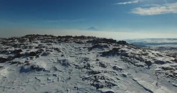 Anteny: Śnieżny krajobraz — Wideo stockowe