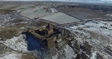 Khor Virap Manastırı panorama adlı gündoğumu önünde Ararat dağı, Ermenistan