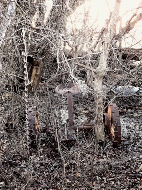 Eski traktör iskelet