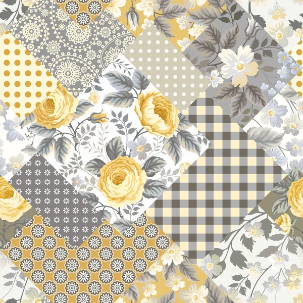 Patchwork decorativo sem costura — Vetor de Stock